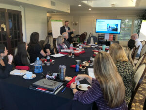 Leadership Consultant J.B. Adams leads the team through a DiSC exercise at the 2019 company retreat. (2020)