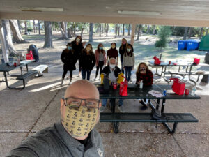 The Curley & Pynn team gathers outside for its 2021 company retreat.