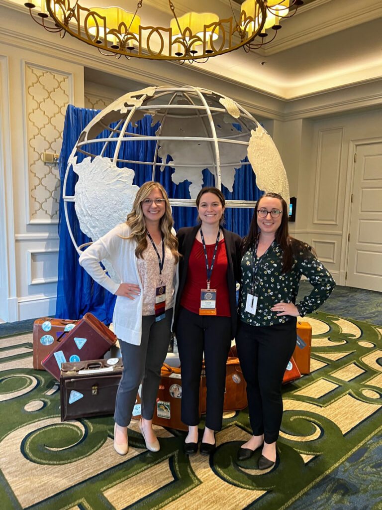 Kacie Escobar, Sarah Kelliher, and Carey Jester attend the 2022 FPRA Annual Conference.