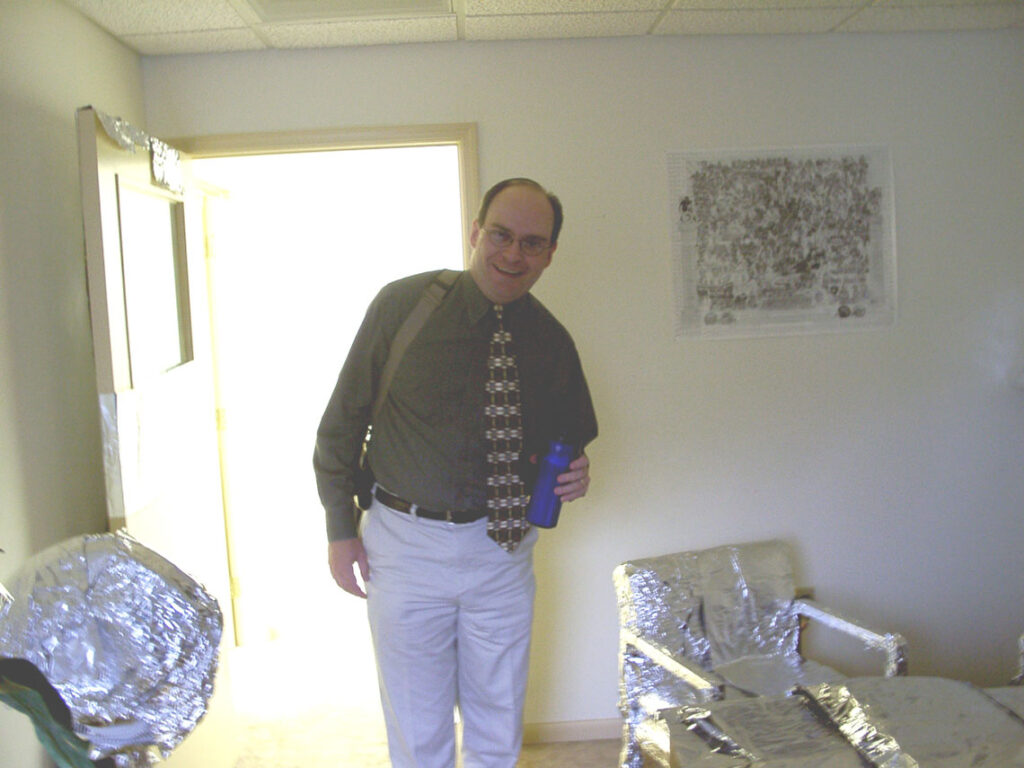 Dan Ward returns to an office wrapped in tin foil