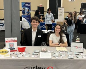 C&P’s Sarah Kelliher and Ryan Greene man the booth at UCF’s Spring 2025 intern pursuit.